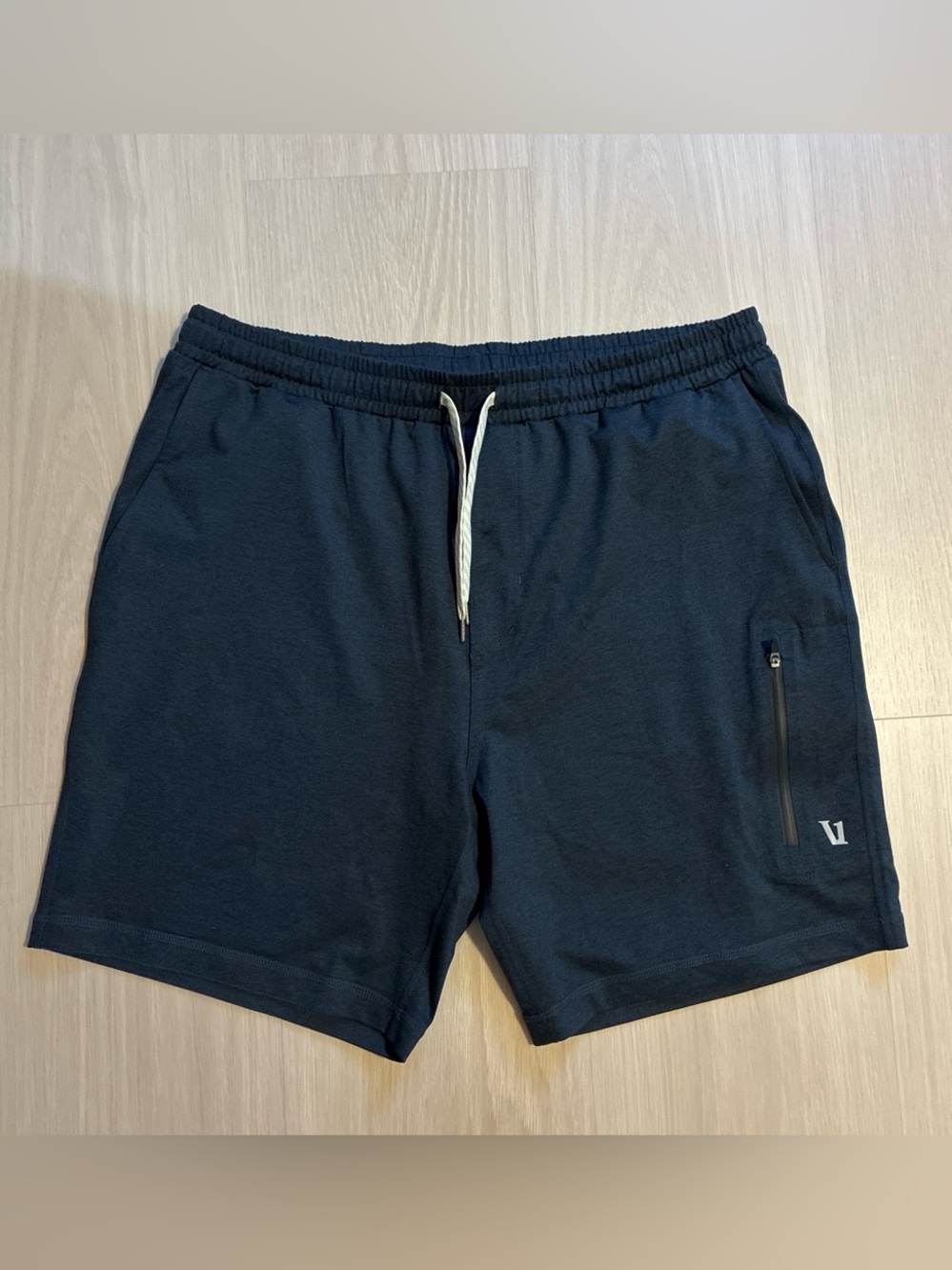 Vuori Black Athletic Drawstring Shorts with Zip Pocket